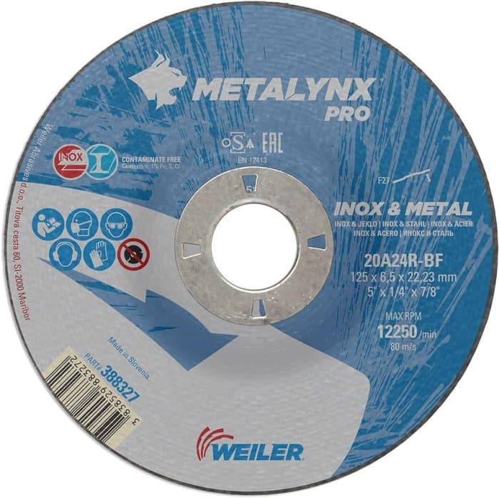 Metalynx Pro 5" x 6.5mm Grinding Disc INOX - Image 1