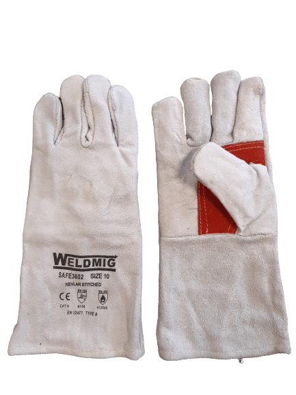 084GAUNTGREYRP 14" Grey Gauntlets Reinforced Palm Kevlar Stitched - Image 1